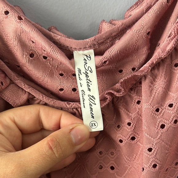 Pink Off-Shoulder Ruffle Top - Picture 2 of 2